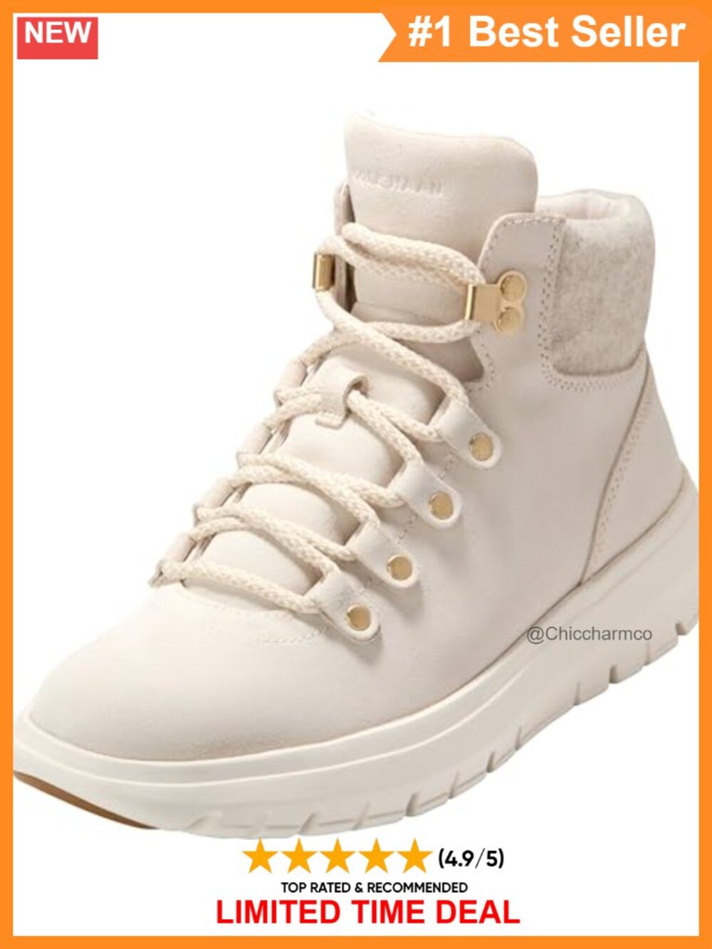 Waterproof Leather Ankle Hiker Boots with EVA Wedge Comfort